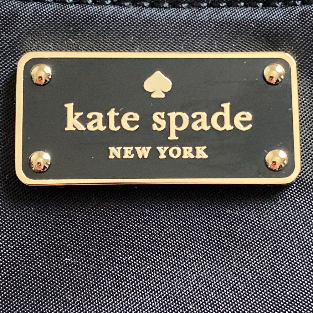 Like New Kate Spade Large Drewe Pouch Blk W/Gold Sz. 10.25” x 7.25” Gorgeous! - Picture 5 of 12